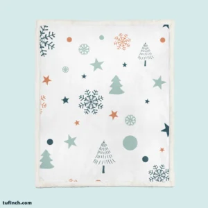 Retro Styled Christmas Pattern Background Sherpa Fleece Blanket 1