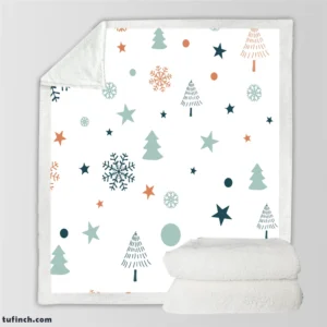 Retro Styled Christmas Pattern Background Sherpa Fleece Blanket