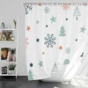 Retro Styled Christmas Pattern Background Shower Curtain