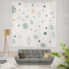 Retro Styled Christmas Pattern Background Wall Tapestry