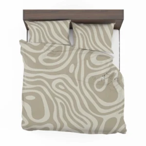 Rhino Gray Organic Abstract Design in Neutral Tones Bedding Set 1