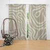 Rhino Gray Organic Abstract Design in Neutral Tones Curtain