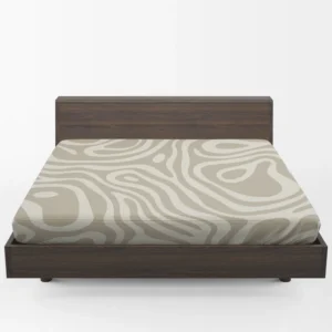 Rhino Gray Organic Abstract Design in Neutral Tones Fitted Sheet 1