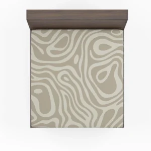 Rhino Gray Organic Abstract Design in Neutral Tones Fitted Sheet