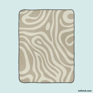 Rhino Gray Organic Abstract Design in Neutral Tones Fleece Blanket 1