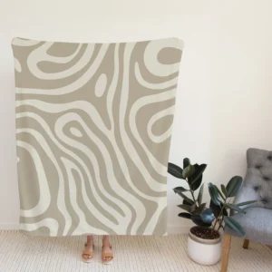 Rhino Gray Organic Abstract Design in Neutral Tones Fleece Blanket