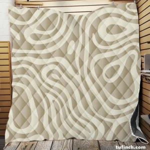 Rhino Gray Organic Abstract Design in Neutral Tones Quilt Blanket