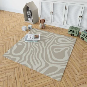 Rhino Gray Organic Abstract Design in Neutral Tones Rug 1