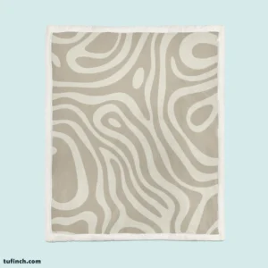 Rhino Gray Organic Abstract Design in Neutral Tones Sherpa Fleece Blanket 1