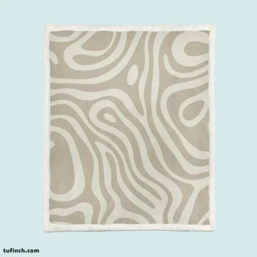 Rhino Gray Organic Abstract Design in Neutral Tones Sherpa Fleece Blanket 1