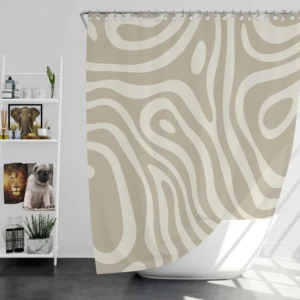 Rhino Gray Organic Abstract Design in Neutral Tones Shower Curtain