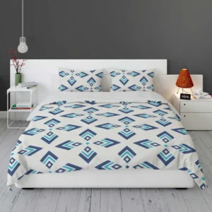 Rhombus Ikat Blue Design Bedding Set 1