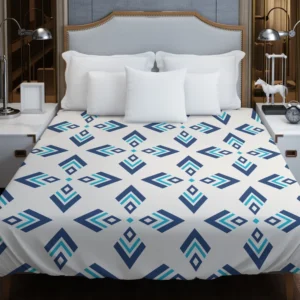 Rhombus Ikat Blue Design Duvet Cover