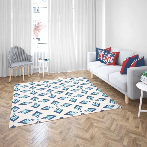 Rhombus Ikat Blue Design Rug 2