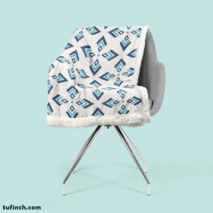 Rhombus Ikat Blue Design Sherpa Fleece Blanket 2