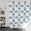 Rhombus Ikat Blue Design Shower Curtain