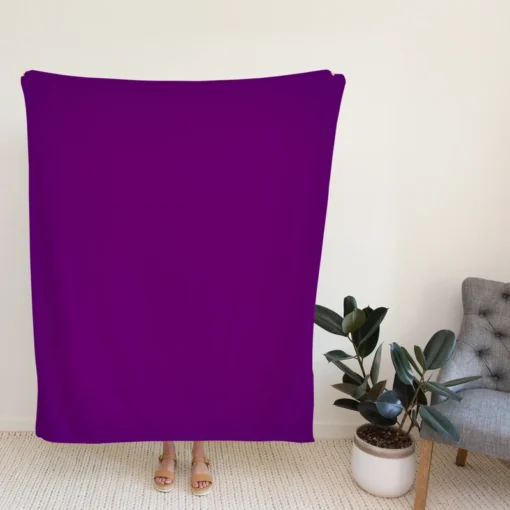 Rich Purple Solid Color Fleece Blanket