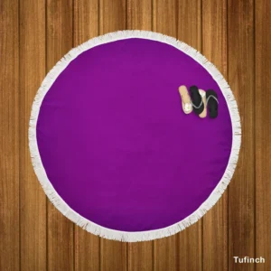 Rich Purple Solid Color Round Beach Towel