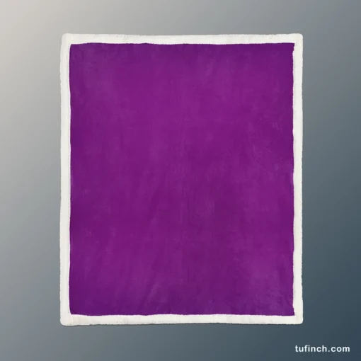 Rich Purple Solid Color Sherpa Fleece Blanket 1