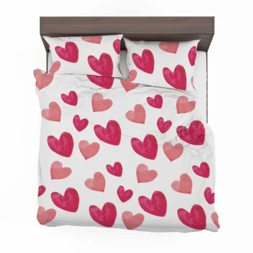 Romantic Pink Love Hearts Bedding Set 2