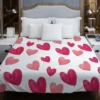 Romantic Pink Love Hearts Duvet Cover