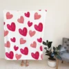 Romantic Pink Love Hearts Fleece Blanket