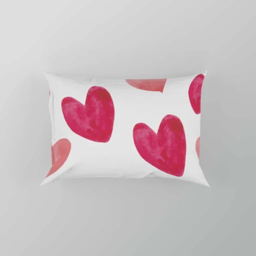 Romantic Pink Love Hearts Pillow Case