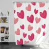 Romantic Pink Love Hearts Shower Curtain