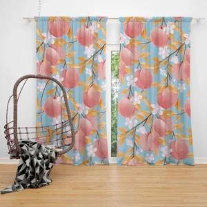 Rose Apple Floral Pattern Curtain