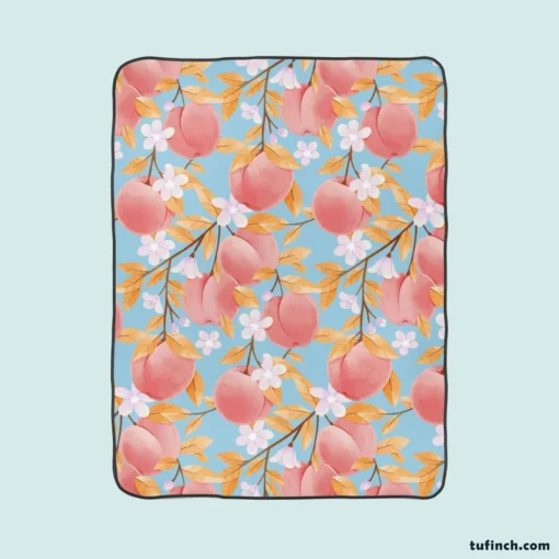 Rose Apple Floral Pattern Fleece Blanket 1