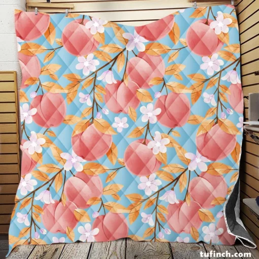 Rose Apple Floral Pattern Quilt Blanket