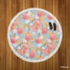 Rose Apple Floral Pattern Round Beach Towel