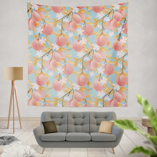 Rose Apple Floral Pattern Wall Tapestry