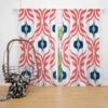 Rose Colored Ikat Design Curtain