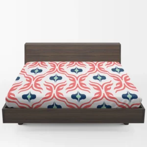 Rose Colored Ikat Design Fitted Sheet 1