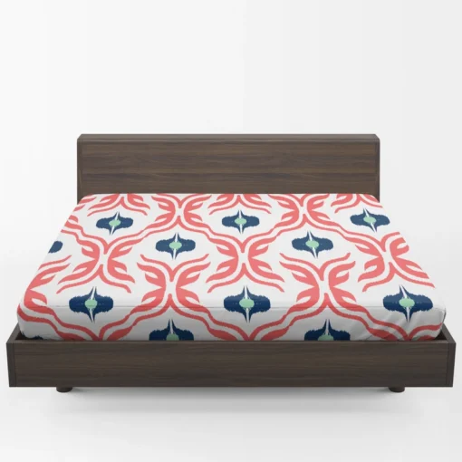 Rose Colored Ikat Design Fitted Sheet 1