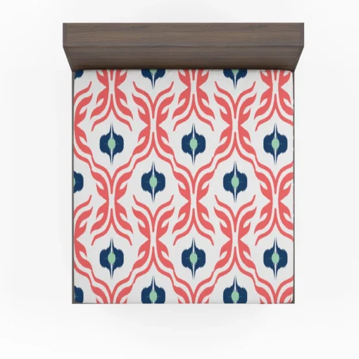 Rose Colored Ikat Design Fitted Sheet