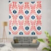 Rose Colored Ikat Design Wall Tapestry