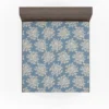 Rose Floral Pattern Moonstone Blue Fitted Sheet