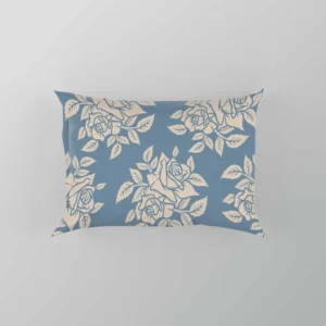 Rose Floral Pattern Moonstone Blue Pillow Case