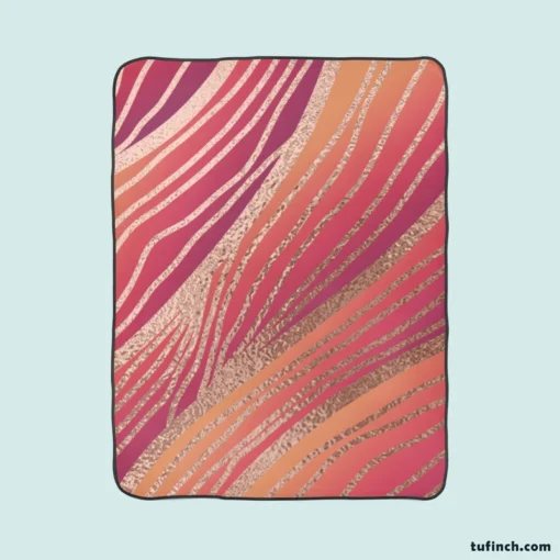 Rose Gold Elegant Abstract Design Fleece Blanket 1