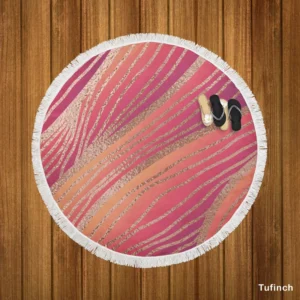 Rose Gold Elegant Abstract Design Round Beach Towel