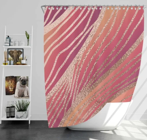 Rose Gold Elegant Abstract Design Shower Curtain