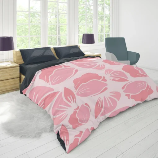 Rose Pink Floral Petals Duvet Cover 1