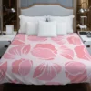 Rose Pink Floral Petals Duvet Cover