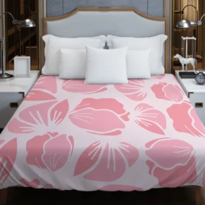 Rose Pink Floral Petals Duvet Cover