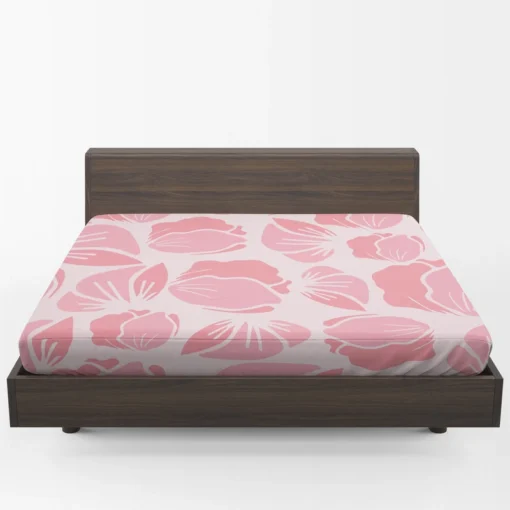 Rose Pink Floral Petals Fitted Sheet 1