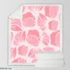 Rose Pink Floral Petals Sherpa Fleece Blanket