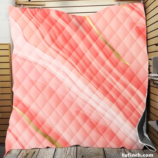 Rose & Punch Mix Liquid Marble Quilt Blanket