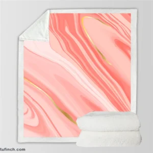 Rose & Punch Mix Liquid Marble Sherpa Fleece Blanket